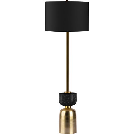 Lampada da terra Cirus in metallo dorato e marmo nero (1/3)