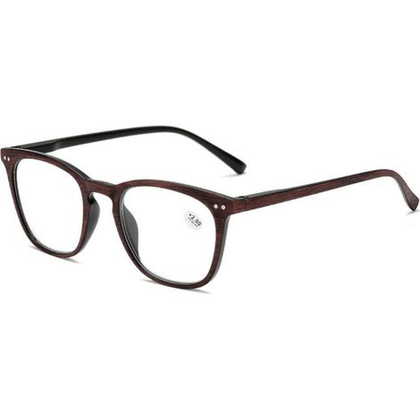 Lunettes de lecture, lunettes carrées rétro en grain de bois pour personnes âgées (1/4)