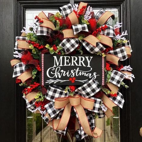 Guirlande En Rotin - Lettres De Noël - Décoration Porte Extérieure Intérieure - Fruits Rouges Simulés - 30 Cm - 1 Pièce (1/5)