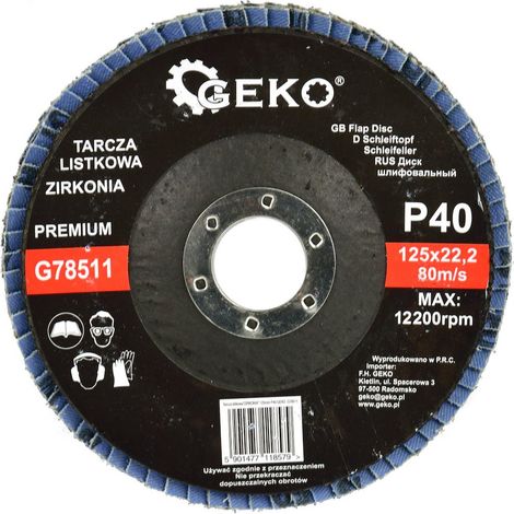 Disque à lamelles « zirconium » 125 mm P40 geko premium (10/200) (1/5)