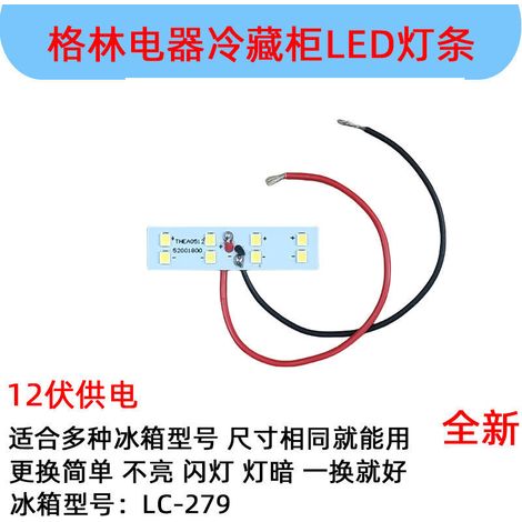 Accessoires d'éclairage pour réfrigérateur à boissons électrique Changshu Green : panneau lumineux LED 12 V, lumière blanche LC-279/52001800 (1/4)