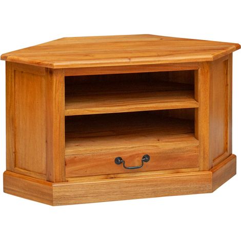 EckTVSchrank Natur 79 x 40 x 46 cm Massives Mahagoni Holz vidaXL