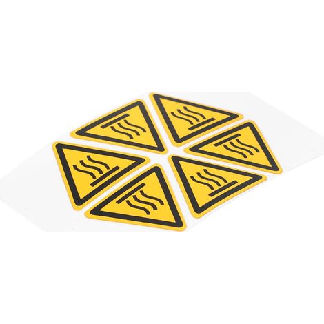 Autocollants avertissement de température élevée 20 MM, pack de 6 étiquettes pour équipements industriels, utilisation en milieu industriel et construction, motifs de sécurité (1/5)