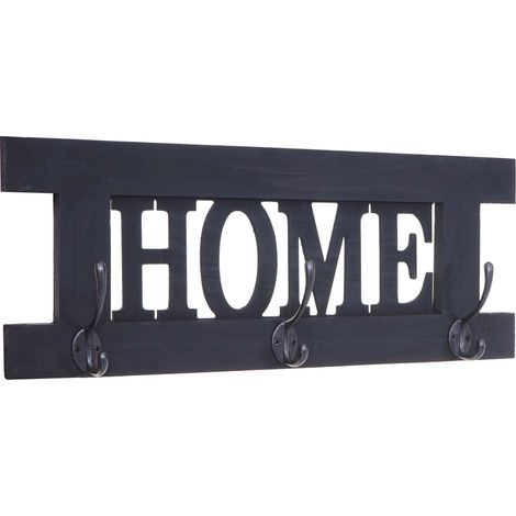 [JAMAIS UTILISÉ] Garderobe murale HHG-990 Home, planche vestiaire, style shabby chic, vintage 55x21cm, gris foncé