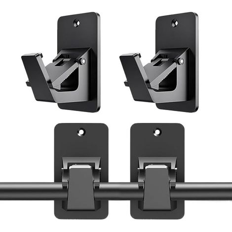 (4pcs)Curtain Rod Bracket Set, 4 Adjustable Window Pole Holders, Wall Mount Support, Perfect For Bathroom Laundry & Living Room Kitchen Balcony Apartment Decor, Space Saving Solution (1/5)