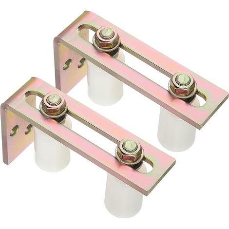 2 Sets Roulette de Porte Guidage 2.4" Avec Support en L Blanche (1/5)