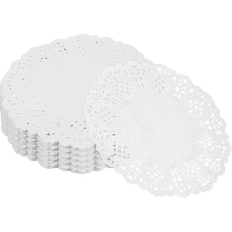 Napperons en papier sulfurisé pour servir, 140 pièces, ronds, blancs. (1/5)
