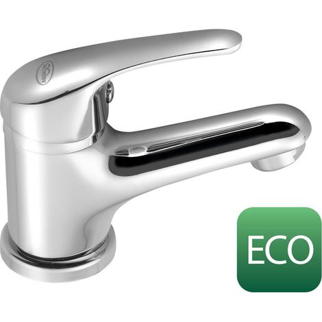 Mitigeur lavabo AQUALINE 35, cartouche mitigeuse ECO, chromé (1/4)