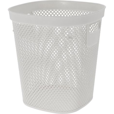 Abfalleimer Papierkorb Kunststoff 26X26xH30cm-027000230-var-Weiß