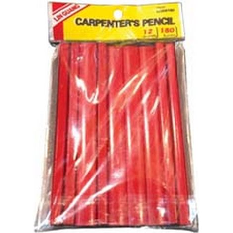 25PZ MATITA DA FALEGNAME E MURATORE ROSSA 180x12x7 mm - mina HB -