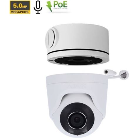 Ajax Telacamera IP dome 5Mp PoE Bianco 3K TurretCam + BOX - 64923 (2.8mm 110°)