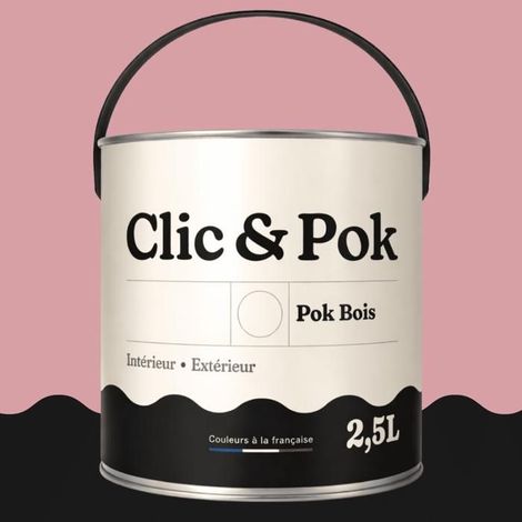 Peinture Bois Extérieur – POK BOIS - 2,5L - RAL 3015 - Rose clair- Résistante aux intempéries - Ne s'écaille pas