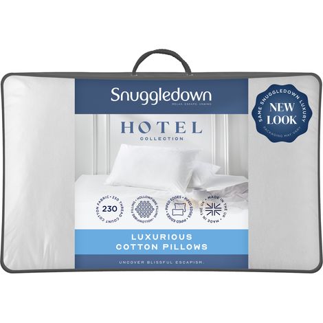 Snuggledown Hotel Cotton Pillow, Medium, 2 Pack