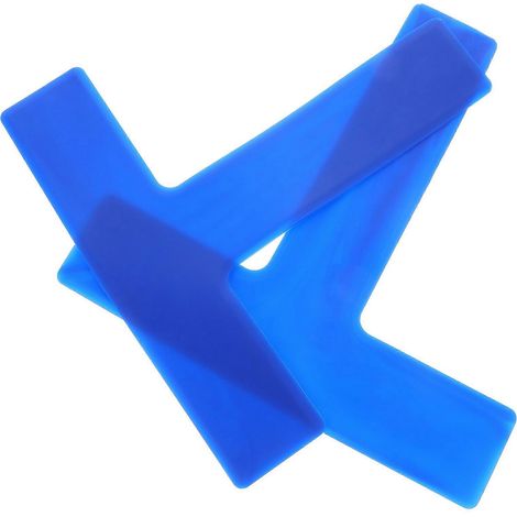 Marqueurs de sol pour entraînement de football (lot de 4), fournitures sportives pour athlètes et entraîneurs, design en forme de T bleu (1/5)