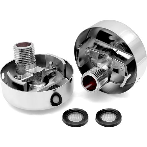 Lot de 2 adaptateurs de robinet de douche réglables 1/2 à 3/4 filetage extérieur standard en cuivre universel S connecteur de pommeau de douche pour réglage de la vanne d'eau (1/5)