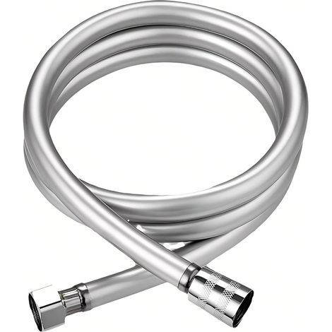 Duschschlauch, flexibel, 1 m, verdrehsicheres PVC, Edelstahlanschluss 304, Universalanschluss G1/2, für Badezimmer (1/5)