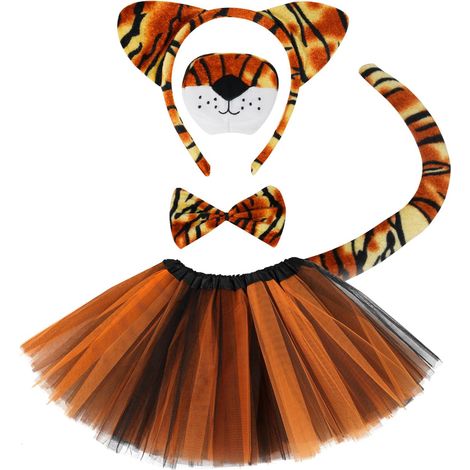 Set costume da giraffa per bambini, travestimento da animale, cerchietto, coda, tatuaggi temporanei, papillon, gonna tutù, cosplay di Halloween
