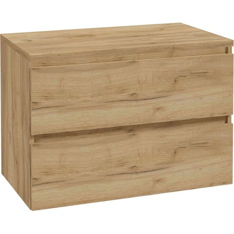 kielle Nefia - Waschtischunterschrank einschließlich Waschtischplatte 80x55x46 cm, Eiche Gold 50027S811