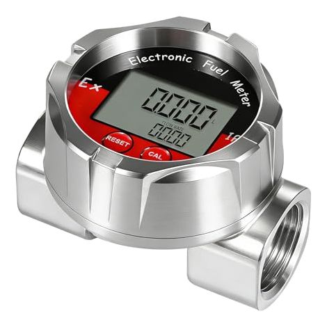 Débitmètre de Liquide, 1 Pouce Débitmètre Numérique électronique avec écran LCD Turbine Numérique Capteur de Débit pour Eau Liquide, Essence, Kérosène (1/5)