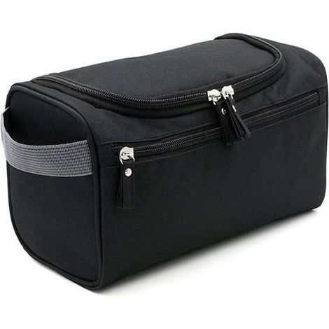Trousse de toilette cube noire avec crochet et éponge épaisse (1/4)