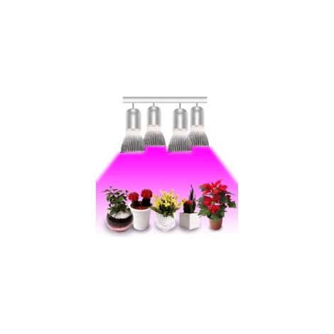 4er-Set beleuchtete Blumentopflampen für Zimmerpflanzen, 28 LEDs, Hydrokultur - E27 - Crezuo