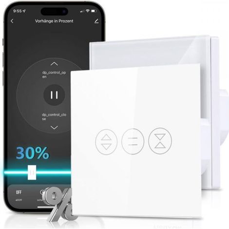 Interrupteur Volet Roulant WiFi, Volet Roulant Stores Commutateur WiFi Compatible avec Alexa et Google Home, Interrupteur WiFi Tactile, Timer et Partager【Un Fil Neutre Requis】2PCS (1/5)