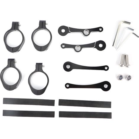 1.5-1.6in Support de Phare Moto Bracket Fourche Tube Clignotant Noir Compatible Yamaha (1/5)