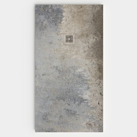 VAROBATH - Receveur de douche 3D 100x140 - Modèle CINZA effet ciment (1/5)