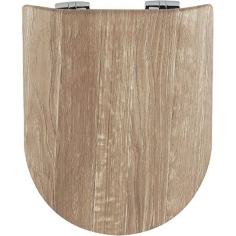 Abattant WC Wood Slim Angora Wood, descente assistée et déclipsable - Olfa (1/8)