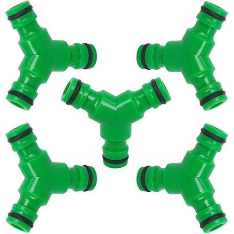 Raccord en Y étanche à 3 voies pour tuyau d'arrosage extérieur, idéal pour l'irrigation de jardin. (1/5)
