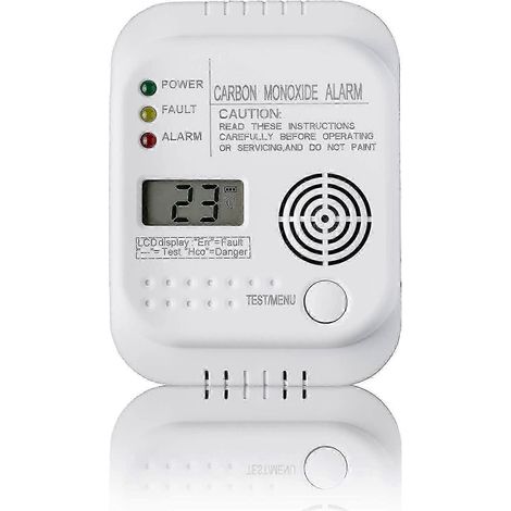 Rilevatore di monossido di carbonio, a batteria, dispositivo di allarme gas con display e indicatore di temperatura -CN