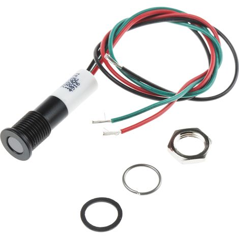Voyant LED lumineux RS PRO, dia. 8mm, 12V c.c., IP67 ( Prix pour 1 ) (1/2)