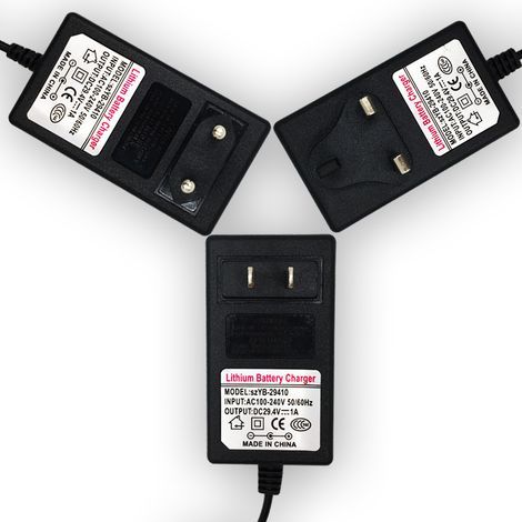 Lithium-ION Battery Power Adapter, AC 100-240V DC 29.4V 1A Replacement Charging Power Adapter, Professional Adapter Charger, Multiple Protections (EU) (1/4)