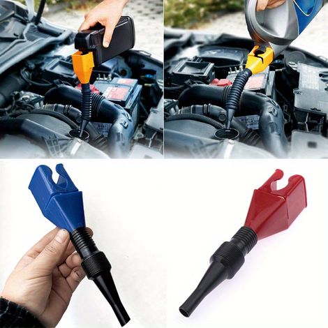 1 entonnoir de ravitaillement en plastique pliable, design isolant et durable pour le remplissage d'essence et d'huile moteur, accessoire pratique pour le ravitaillement en carburant des voitures et m (1/3)