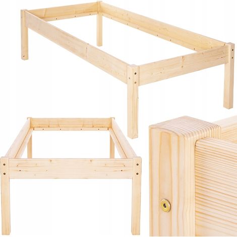 CAMA PARA ANCIANOS DE MADERA ALTA SIN COLCHÓN 90x200cm MADERA FABRICANTE (1/5)