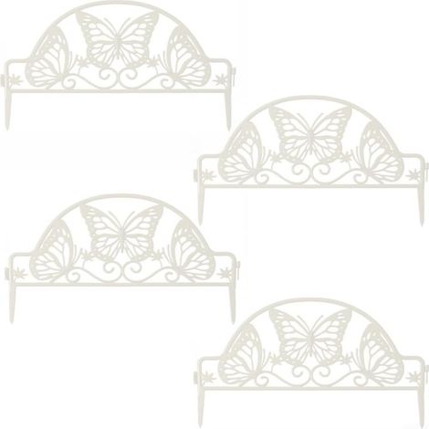 Set mit 4 ineinandergreifenden Rasenkantenleisten aus Kunststoff für Garten, Gartendekoration, Zierbeete, Zäune, Landschaftsgestaltung und Wege (1/5)
