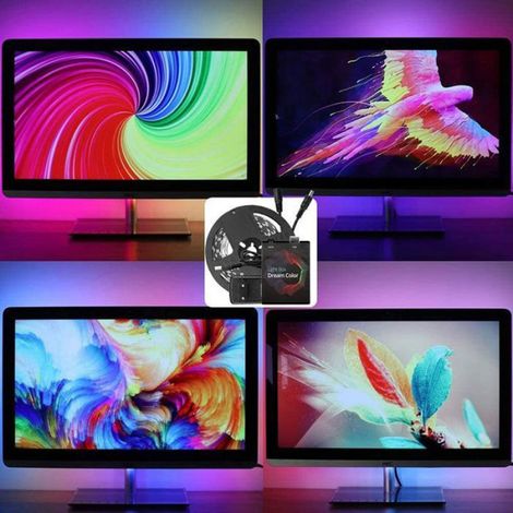 Bande Led Retroeclairage Tv - 3 M - 30 Led Par Metre - Pour Ecran Tv Et Moniteur Pc - 1 Unite (1/5)