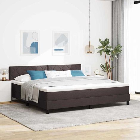 Boxspringbett mit Matratze Dunkelbraun 200 x 200 cm Stoff (1/5)