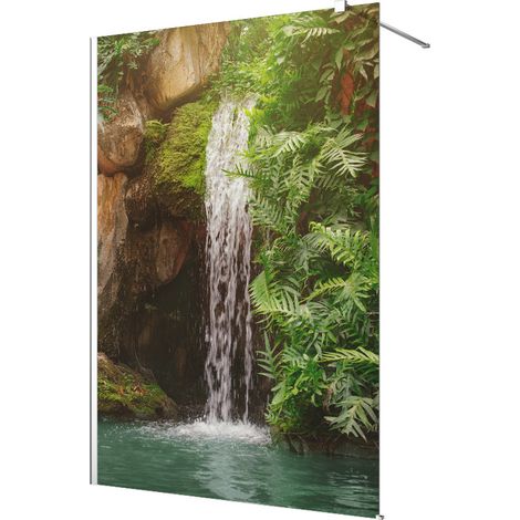 Stickers paroi de douche dépoli - Cascade - 100 x 200 cm