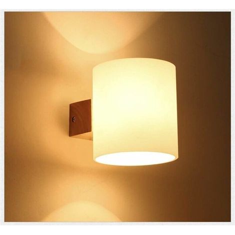 Modern Wall Sconce, Decorative Wooden Lamp for Living Room, Bedroom, Hallway, Staircase (1/5)