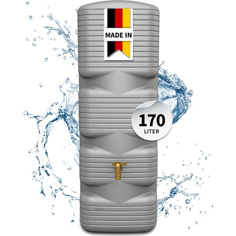 4rain QUADRO Wandtank 170 Liter betongrau