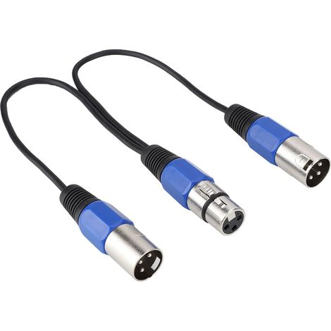 Câble adaptateur audio XLR femelle 0,3 m vers double mâle 2 fiches, rallonge microphone (1/5)