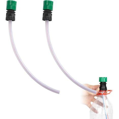2-teiliger Flaschenadapter mit transparentem Schlauch für Hochdruckpistolen, Ersatzverlängerungsadapter für Colaflaschen, Anschlüsse für Sodaflaschen (1/4)