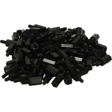 100 Nylon-Sechskant-Abstandshalter M3 10 mm + 6 mm, Säulenhalterungen für Motherboards (1/5)