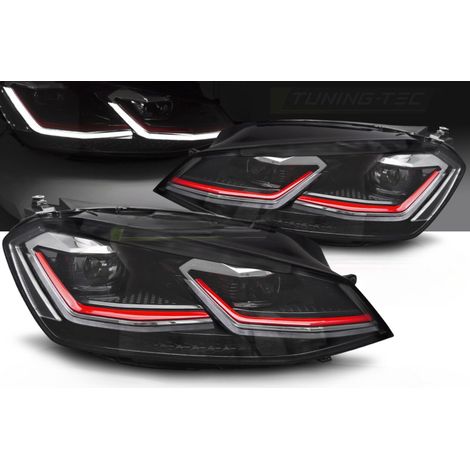 Paire de feux phares VW Golf 7 12-17 FULL LED DRL Dyn Rouge-42317060