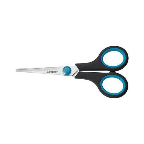 WESTCOTT Universalschere Westcott Easy Grip 140mm Rechtshänder Stahl schwarz/blau (1/4)