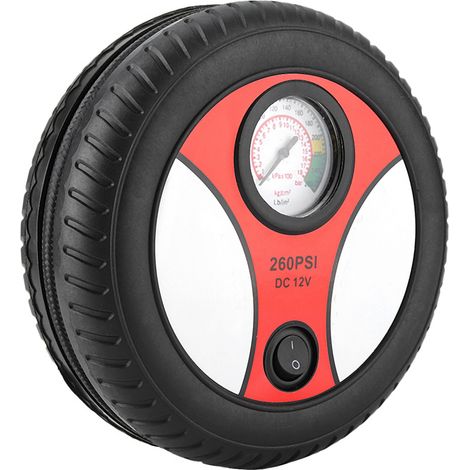 Compresseur d'air portable 12V pour voiture avec manomètre visuel, gonfleur de pneus moto et vélo (1/5)