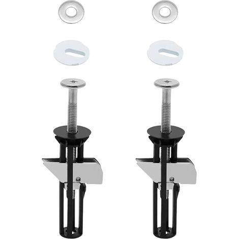 2 Pièces Vis Fixation Abattant Wc, Vis À Expansion Robustes Avec Rondelles, Pour Charnières De Siège De Toilette, Installation Facile, M5 (1/5)