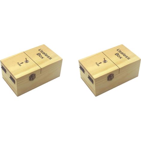 2 Überraschungskisten aus Holz – Fertig montiertes Spielzeug für Erwachsene und Kinder – Helle Holzfarbe (1/2)