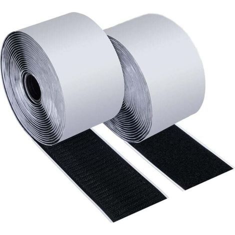Scratch Autocollant Large, 5M ×50MM Bandes Adhésives Extra fort,5M Hook Loop Autoadhésif Double Face,Rouleau de Ruban Adhésif Forte pour Organiser et Réunir des Objets Autour Maison et Bureau (1/4)